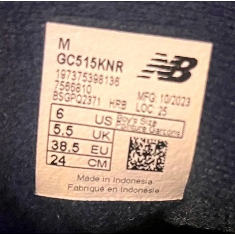 New Balance 515 Navy Blue‎ Red Kids Big Boys Sneakers GC515KNR Size 6 US